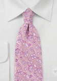 Cravate roz florala--Cravate Online
