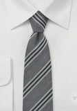 Cravate slim argintiu linii gri--Cravate Online