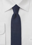 Cravate slim barbati matase tricotata blue
