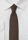 Cravate slim barbati matase tricotata capuccino-maro-coffee--Cravate Online