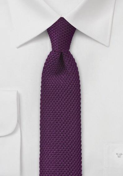 Cravate slim barbati matase tricotata mov--Cravate Online