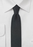 Cravate slim barbati matase tricotata negru--Cravate Online