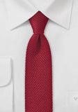 Cravate slim barbati matase tricotata rosie--Cravate Online