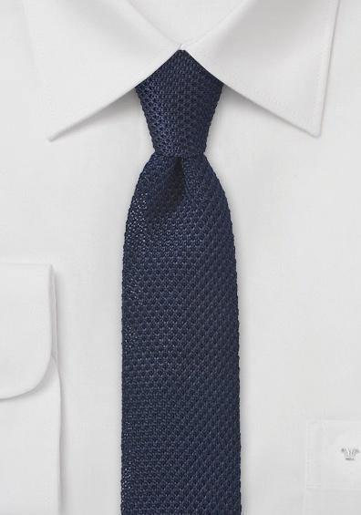 Cravate slim barbati matase tricotata slim navy--Cravate Online