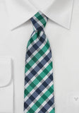 Cravate slim carouri verde pin,alb, albastra