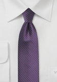 Cravate slim cu puncte albe mov--Cravate Online