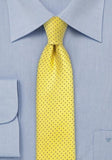 Cravate slim cu puncte bleumarin galben--Cravate Online