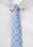 Cravate slim de bumbac cu imprimeu floral, 7 cm