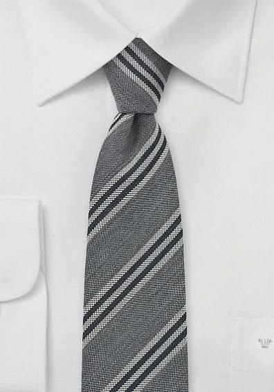 Cravate slim dungi bleumarin din lana-Grey-Cravate Online