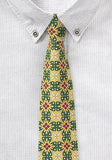 Cravate slim galbena, 7 cm, bumbac--Cravate Online