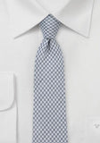 Cravate slim gri-argintiu din bumbac--Cravate Online