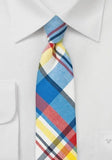 Cravate slim multicolor de bumbac carouri--Cravate Online