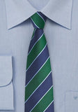 Cravate slim Verde Albastru