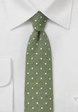 Cravate slim verde cu puncte