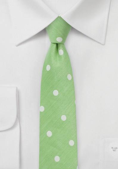 Cravate slim verde dots--Cravate Online