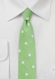 Cravate subtiri, slim verde dots