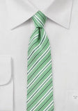 Cravate verde bumbac si matase  cu dungi 7 cm, slim