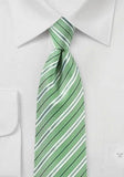 Cravate verde bumbac si matase  cu dungi