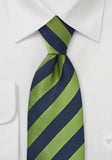 Cravate verzi cu dungi bleumarin inchis