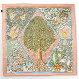 Esarfa de lux din matase naturala 90 x 90 cm pentru femei somon 