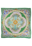 Esarfa Dama Flowers, matase naturala, 90x90 cm