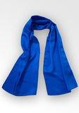 Eșarfă albastru pentru femei albastru de mătase, 140 x 30 cm