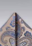 Batistă Paisley Decor Bej Albastra