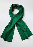 Esarfa fina matase iarna verde matase cu puncte--Cravate Online