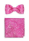 Papion pentru barbati cu batista model paisley magenta