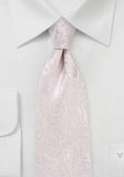 Cravată roz, pentru bărbați, model tendril, roz pal - Cravatepedia