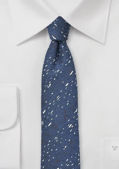 Cravată de lână 5cm pentru bărbați lână albastră pătată - Cravatepedia