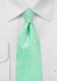 Cravată verde menta tendril modele, pentru Barbati - Cravatepedia
