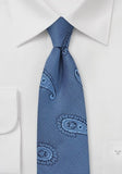 Cravată pentru bărbați albastru de gheață cu motiv paisley, 8cm
