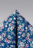 Batista sacou de bumbac model floral miezul nopții albastru