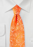 Cravata copii orange paisley