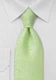 Cravată verde, model tendril, verde deschis, pentru Barbati - Cravatepedia