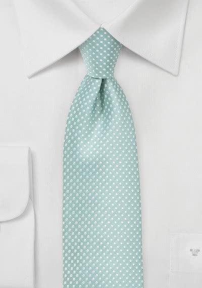 Cravată verde în mentă cu puncte fine - Cravatepedia