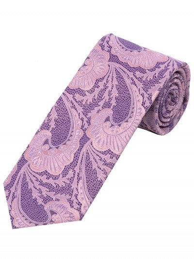 Cravata violet Paisley motiv violet rose