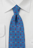 Matase de lux italian albastru pal motiv floral-Expresiv--Cravate Online