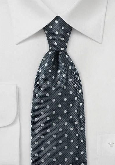 Puncte pe antracit pentru cravata de afaceri barbati--Cravate Online