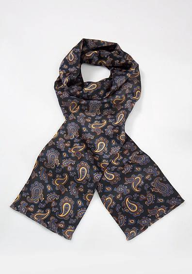 Schal fular negru--Cravate Online