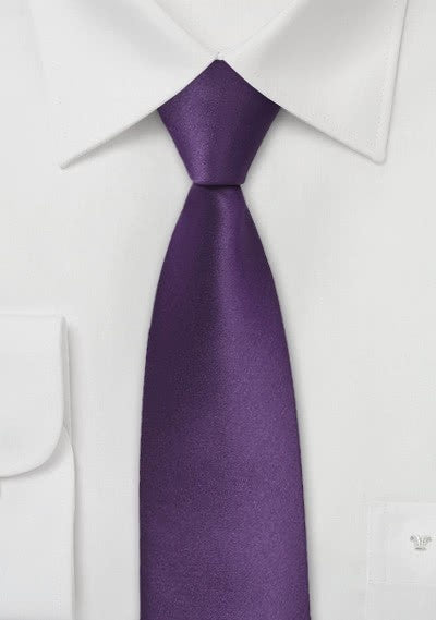Cravată subțire de mătase violet