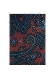 Eșarfă de mătase motiv larg burgundy paisley, 160 x 24 cm