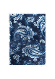 Eșarfă de mătase Paisley design albastru miezul nopții, 160 x 17 cm