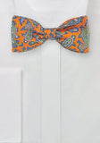 Papion de barbati Orange Paisley