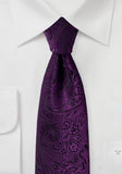 Cravată XXL de afaceri model paisley violet