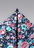 Batista din bumbac cu motiv floral cu cerneala neagra